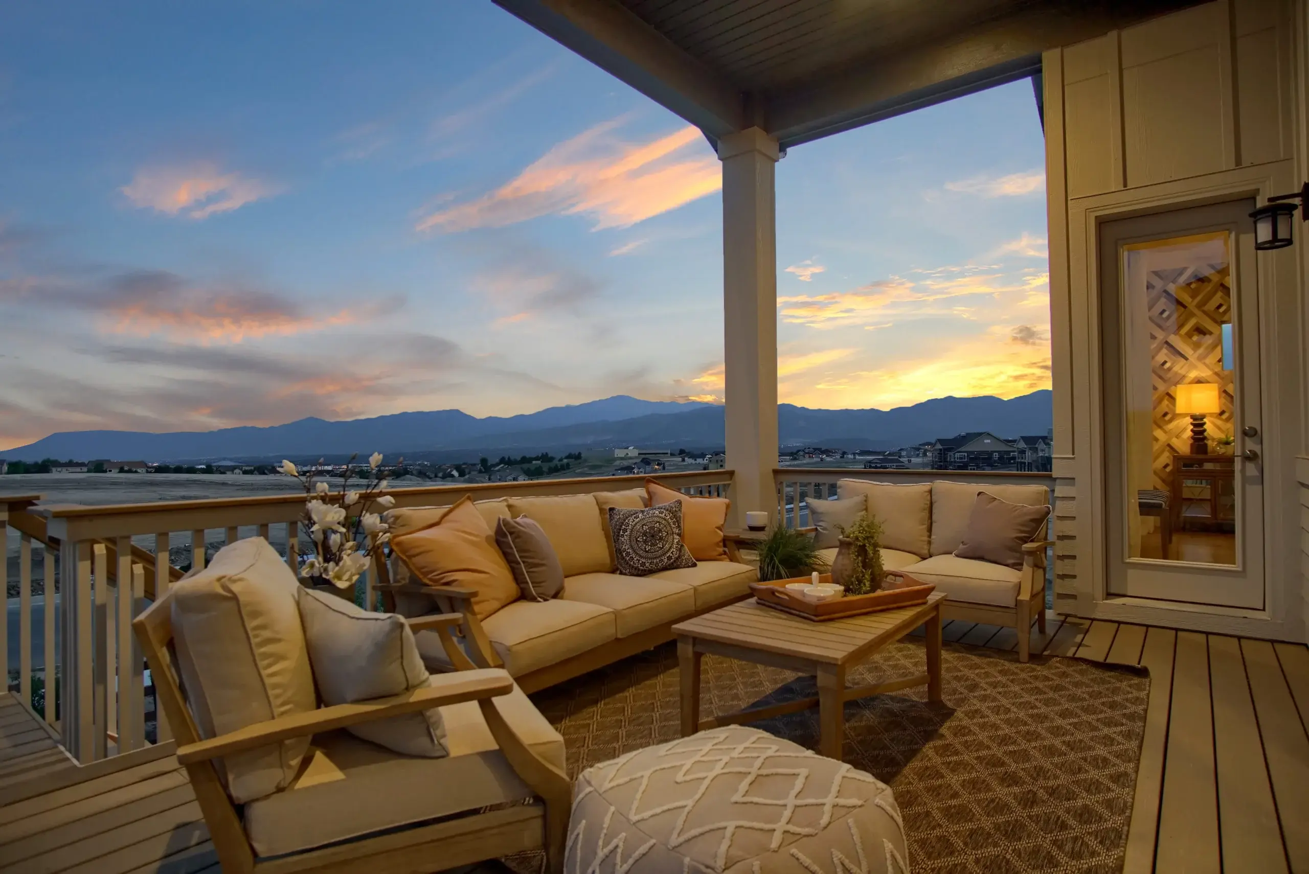 view from balcony with mountains  
