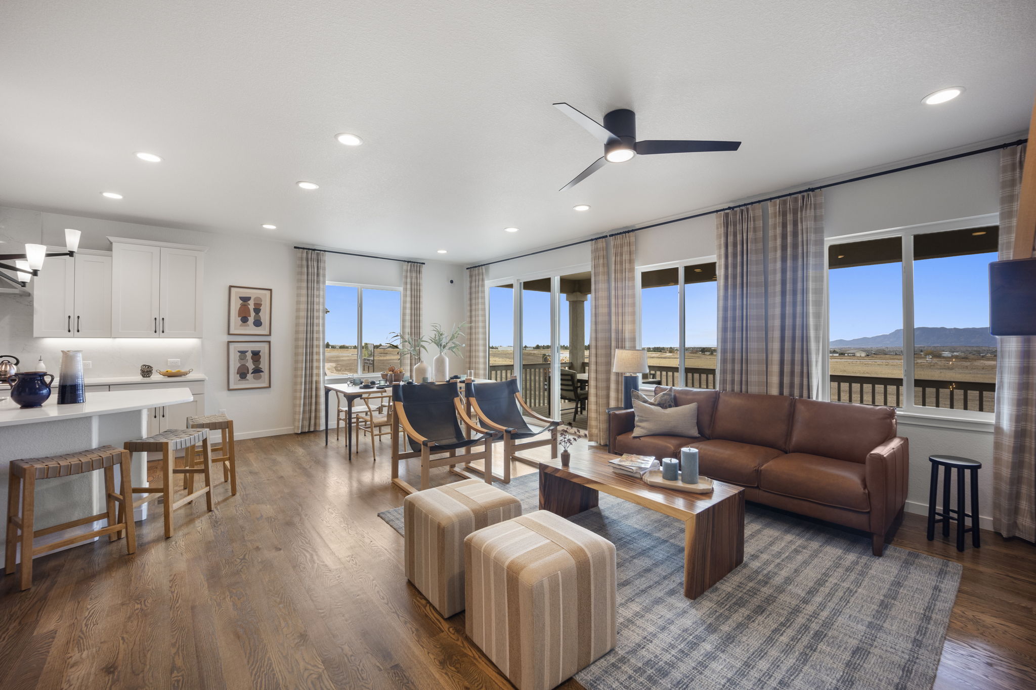 Interior kitchen and living room photo