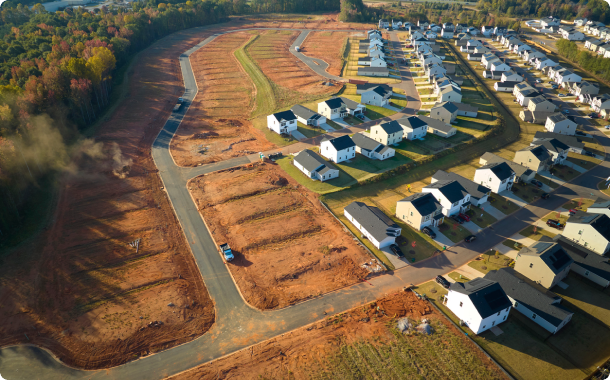 Aerial shot of community 